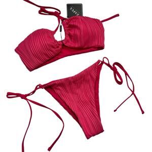 ZAFUL RIBBED PIN BIIKINI WOMEN TWO PICE SET SIZE SIZE XS OR 2 BRAND NEW